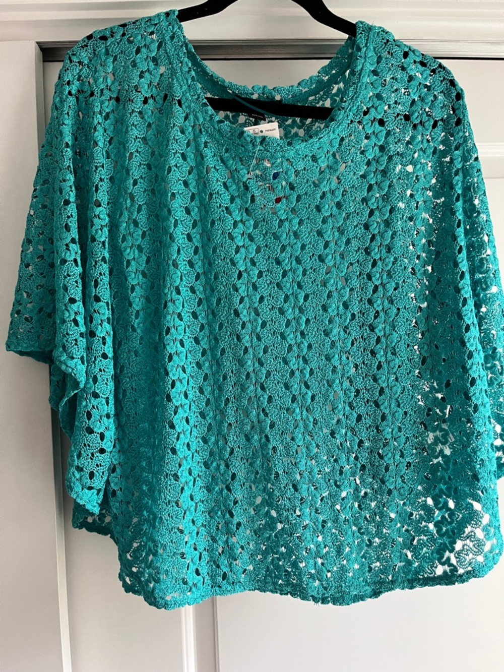 Style & Co. Teal Crochet Lace Shell